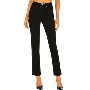 Re/Done 80’s Slim Straight Leg Jean in Jet Black
